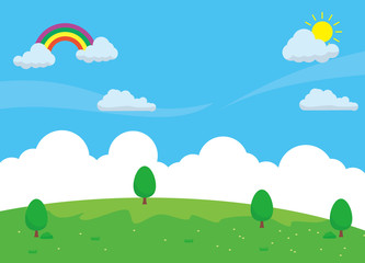 Fototapeta premium Nature landscape background suitable for kids background