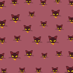 halloween cats mascots animals pattern