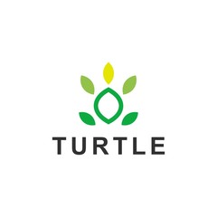 Turtle , tree leaf logo template, design concept