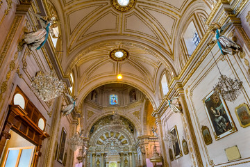 Fototapeta na wymiar Arch Basilica Our Lady Solitude Facade Church Oaxaca Mexico