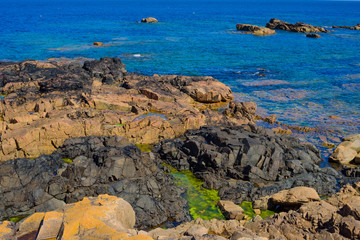 Incredible ocean coast near Plougrescant. Brittany. France