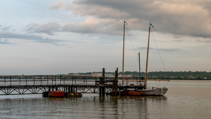 Traditional ketch at dock on Potomac River