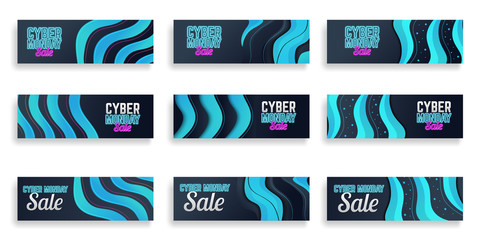 Mega collection of cyber monday web banners template