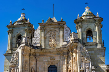Obraz premium Basilica Towers Our Lady Solitude Facade Church Oaxaca Mexico