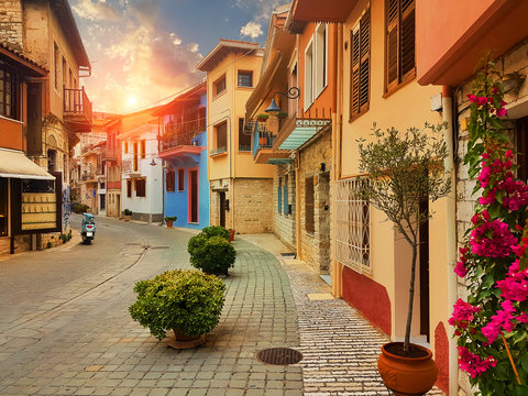 Fototapeta Ioannina city old pedestrian street called Soutsou greece