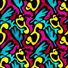 grunge colored graffiti seamless pattern