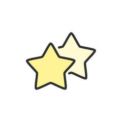 Vector stars, favorite, best choice, positive feedback flat color line icon.