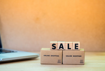 Letter block in word sale on miniature brown box