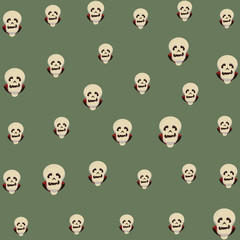 halloween skulls heads pattern background