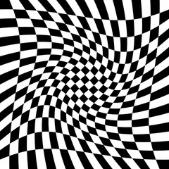 Obraz premium torsion, rotary deform.gyration, revolve element.tweak converging checker, chequered pattern / background. centrifuge, spin whirligig.vortex, whirl, swirl whirlpool background.vertigo, hypnosis op-art