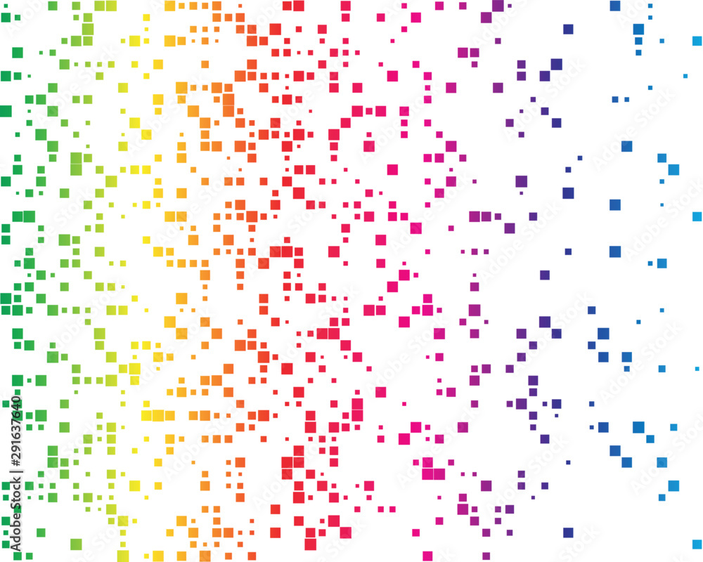 Poster squares pixelated, block pixels random mosaic pattern / background. fusion checkered grid, mesh. shuffle, diffuse scatter squares. clutter matrix. geometric jumble texture. fragmentation vector art