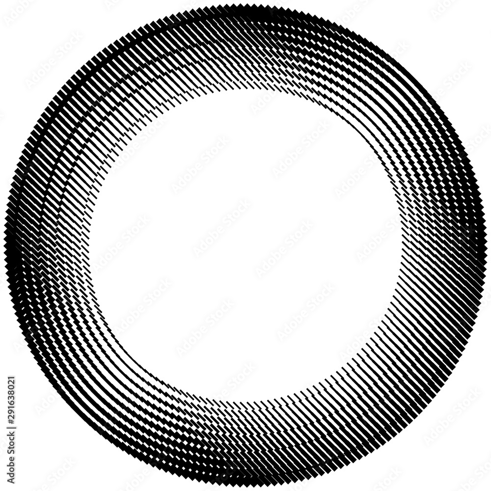 Leinwandbilder geometric circle of squares, rectangles. angular spiral,vortex abstract geometry design element. concentric squares half tone pattern. circular halftone.radial circles, rings design