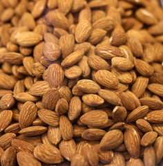 Almonds on the counter in the market