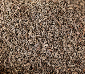 Dried tea on the counter in the market