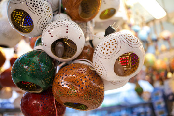 Chandelier on the counter in the market