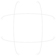 3D convex spherical, globe, orb protrude distortion, deformation on lines grid, mesh. Bulge, bloat, inflate sphere. Bulb, bump or swell effect wire-frame. Dilate intersect lines. Distend warp matrix