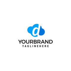 initial leter D cloud logo vector illustration design template