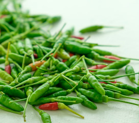 Group of  paprika on wooden background