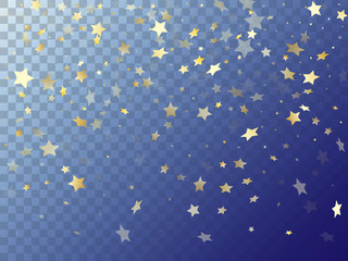 Star shining gold gradient sparkles on transparent background.