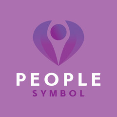People Logo Design. Teamwork Emblem Icon. Modern Shape Symbol. Logo Inspiration For Business And Company.