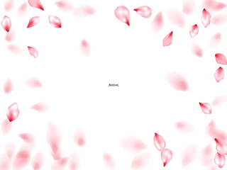 Japanese cherry petals on transparent background.