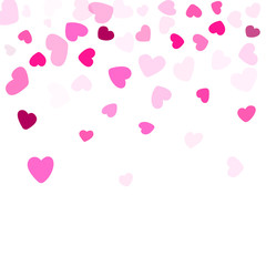 Hearts confetti flying vector background graphic design.