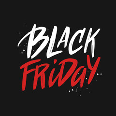 Black Friday vector brush lettering quote. Handwritten inscription.