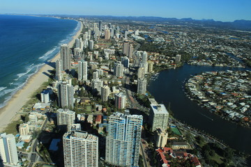 Fototapeta na wymiar aerial view of the goldcoast