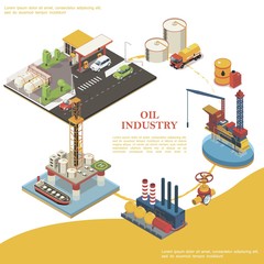Isometric Petroleum Industry Round Template