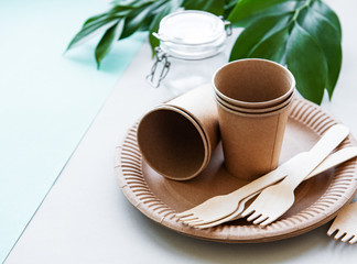 Zero waste concept, paper tableware