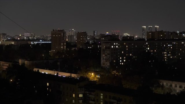 Sleeping area of ​​Moscow at night VDNH
