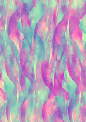 Watercolor card, postcard from lilac,  blue, purple, pink  abstract spot.For decoration and design. Splash, bright streaks of paint. Vintage postcard, business card, invitation. Abstract pink waves