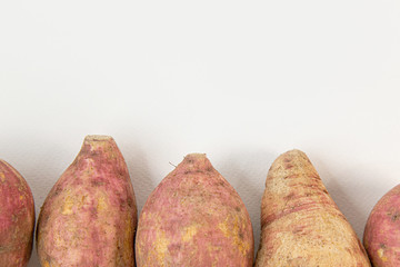 cassava on white background for food concept..