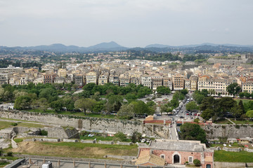 Naklejka premium Blick von der Alten Festung auf Korfu-Stadt