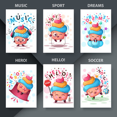 Cute cake - set six items