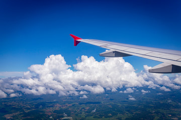 Fototapeta premium Scenery of ariel view from window of airplane in Thailand.