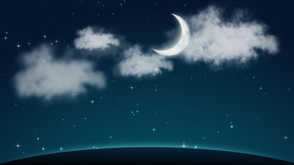 Naklejka na ściany i meble Moon night with blurry background