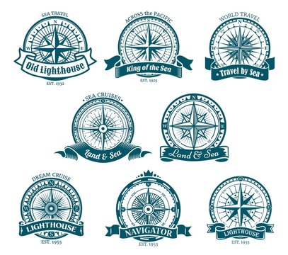 Compass navigation and orientation icons