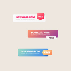 Download Now Free Modern Web Buttons