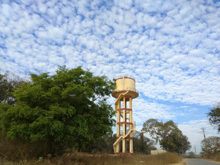 village old water tank with surrounding beautiful nature