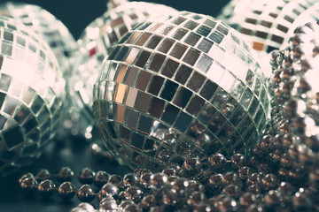 disco ball on black background
