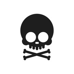 Skull icon. Skull with bones logo design template