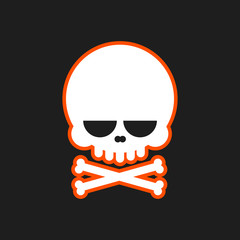 Skull icon. Skull with bones logo design template