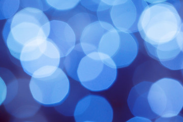 Blue abstract lights bokeh blurred christmas background