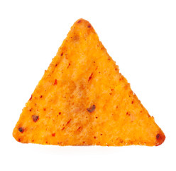 Nachos corn chips isolated on white background