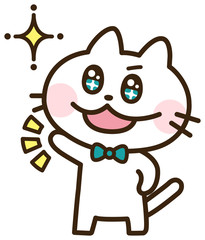 white cat happy fight