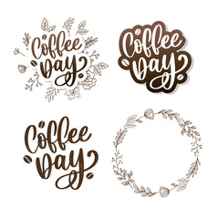 1 October International coffee day Logo. World Coffee day Logo Icon vector illustration on white background.