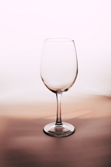 wine empty glasses on soft beige background