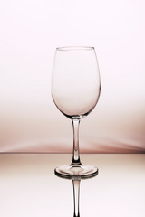 wine empty glasses on soft beige background