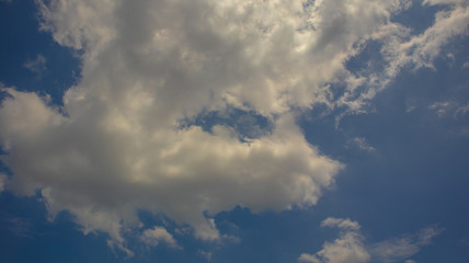 Fototapeta na wymiar Bright white clouds and bule sky